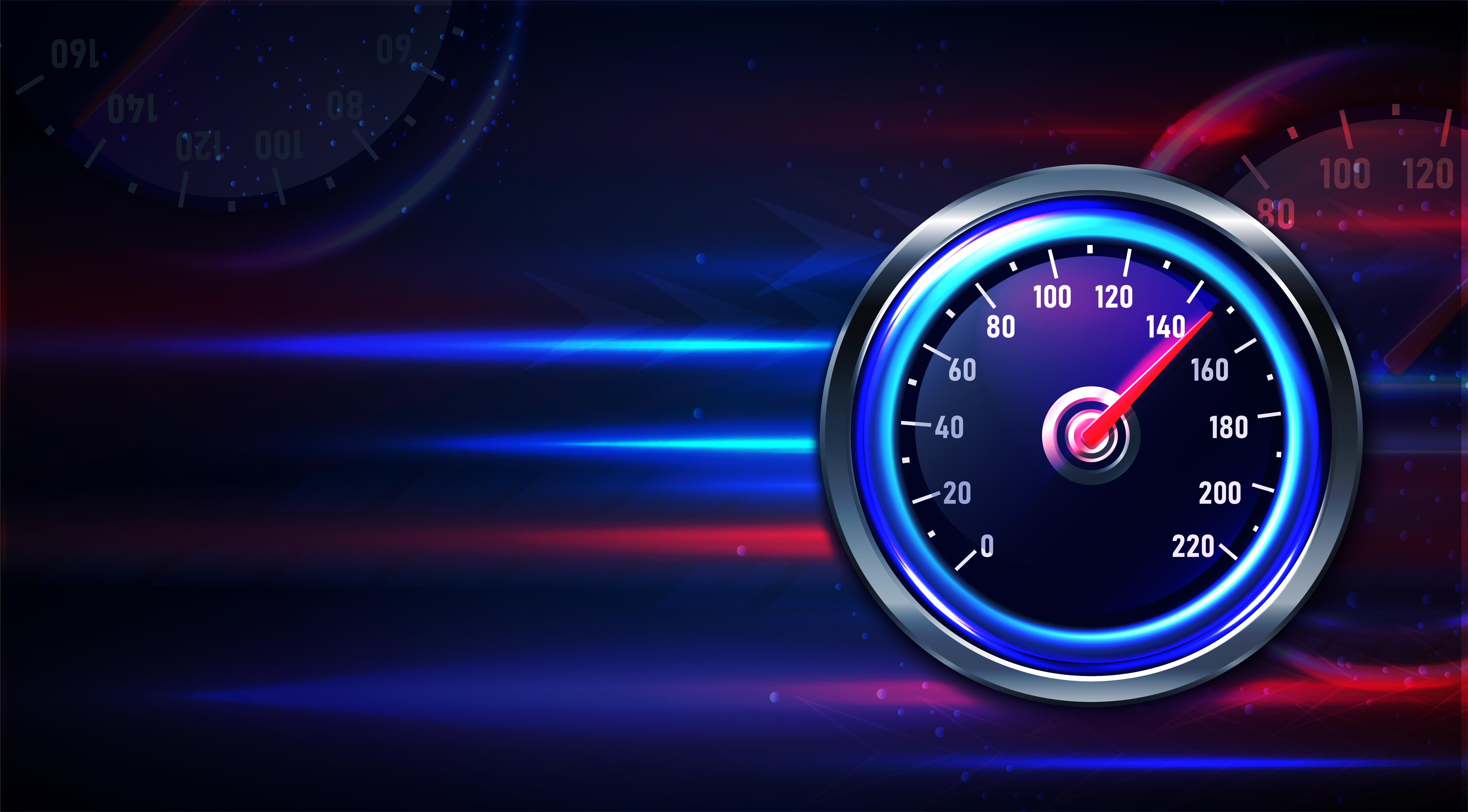 API Performance Optimization - Speedometer showing high performance