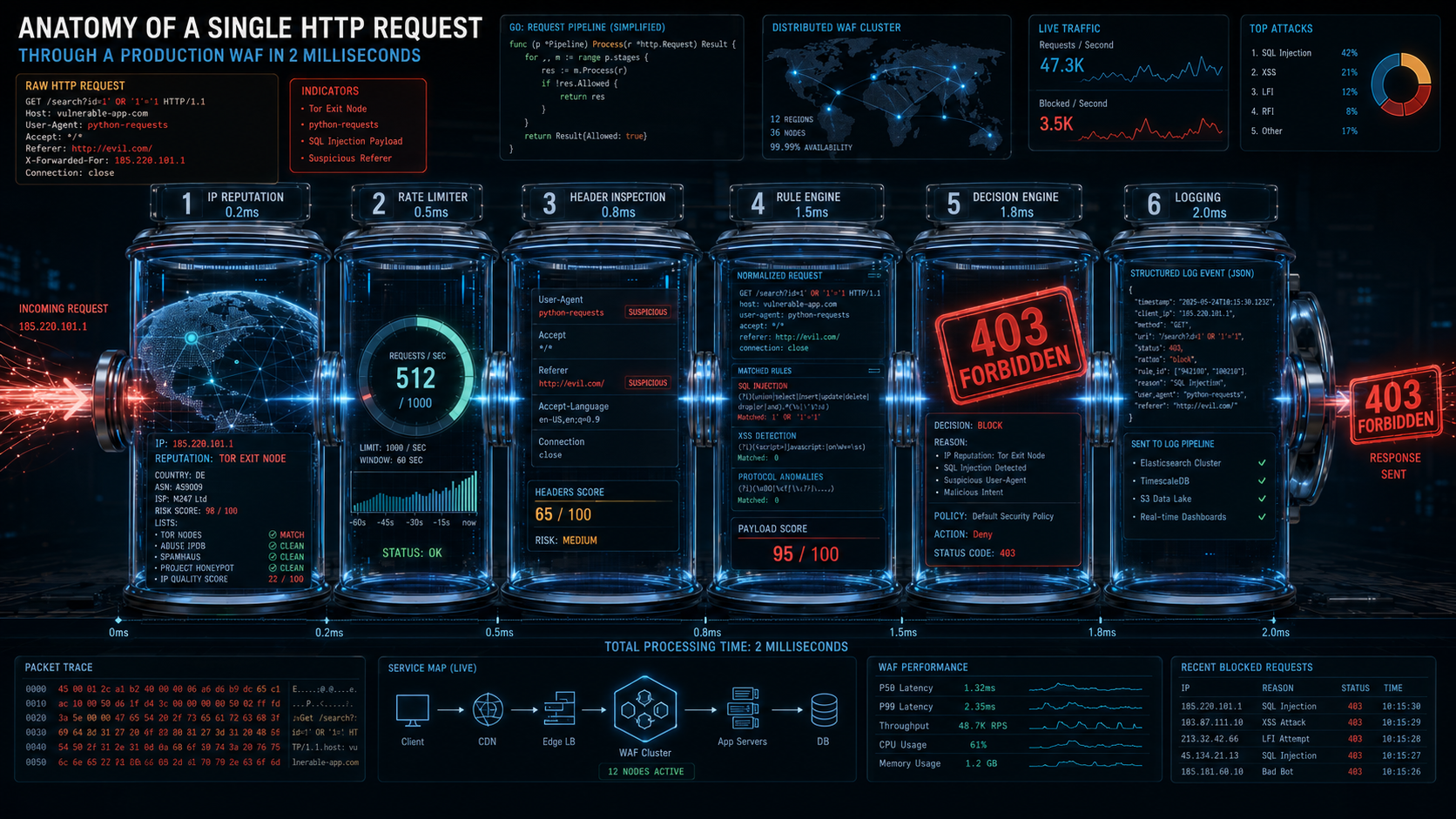 WAF request pipeline architecture